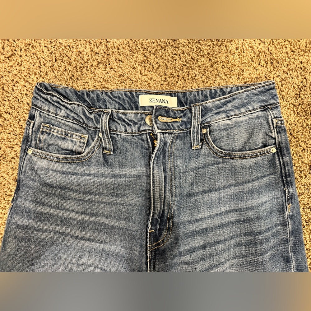 NWOT- Zenana Outfitters Blue Achilles Ultra Rise Flare Wide-Leg Jeans - Picture 8 of 8